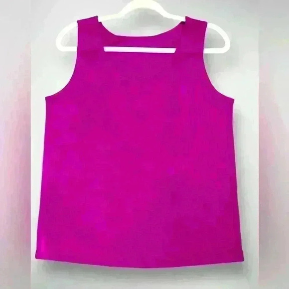 Womens Sleeveless Fuchsia Large Top FLATTERING SMOOTH CONTOUR No Iron - Picture 3 of 8